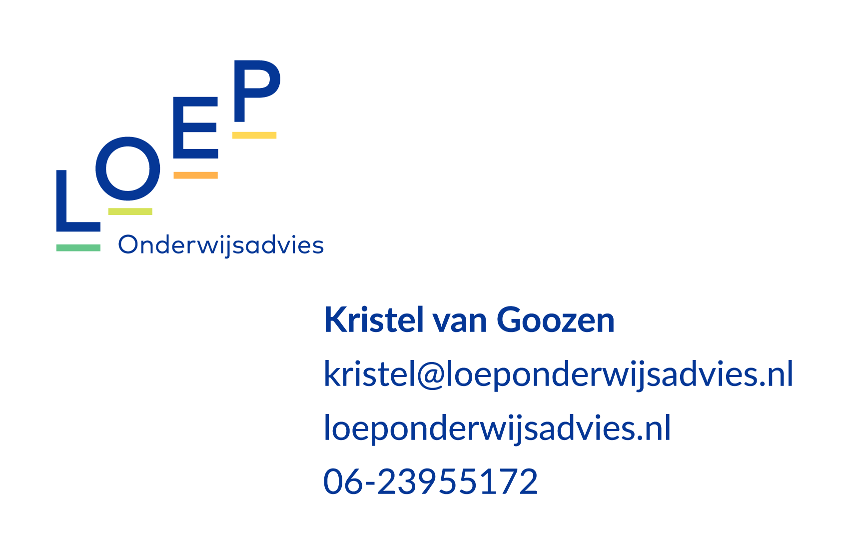 Voorkant visistekaartje Loep onderwijsadvies